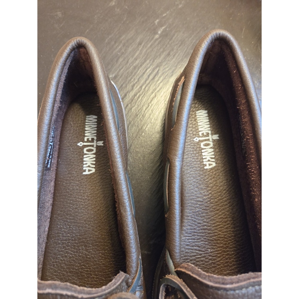 Minnetonka Women's Moosehide Classic Moccasins 492 Chocolate Brown US 11 $105 - Picture 4 of 11